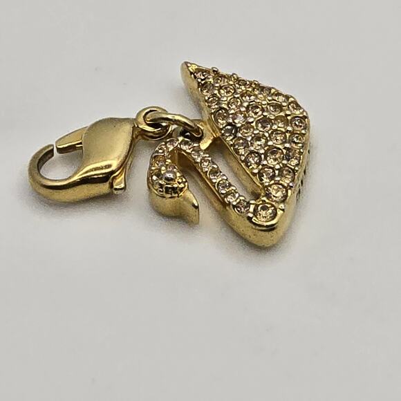 Swarovski Bracelet Gold Clip Charm Pendant Dorinda Swan Shape Pave Crystals - Picture 9 of 10